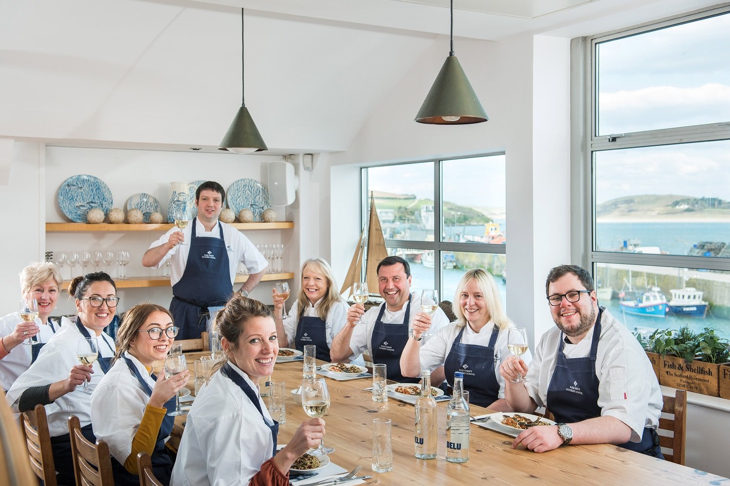Students celebrate with lunch at the cookery school