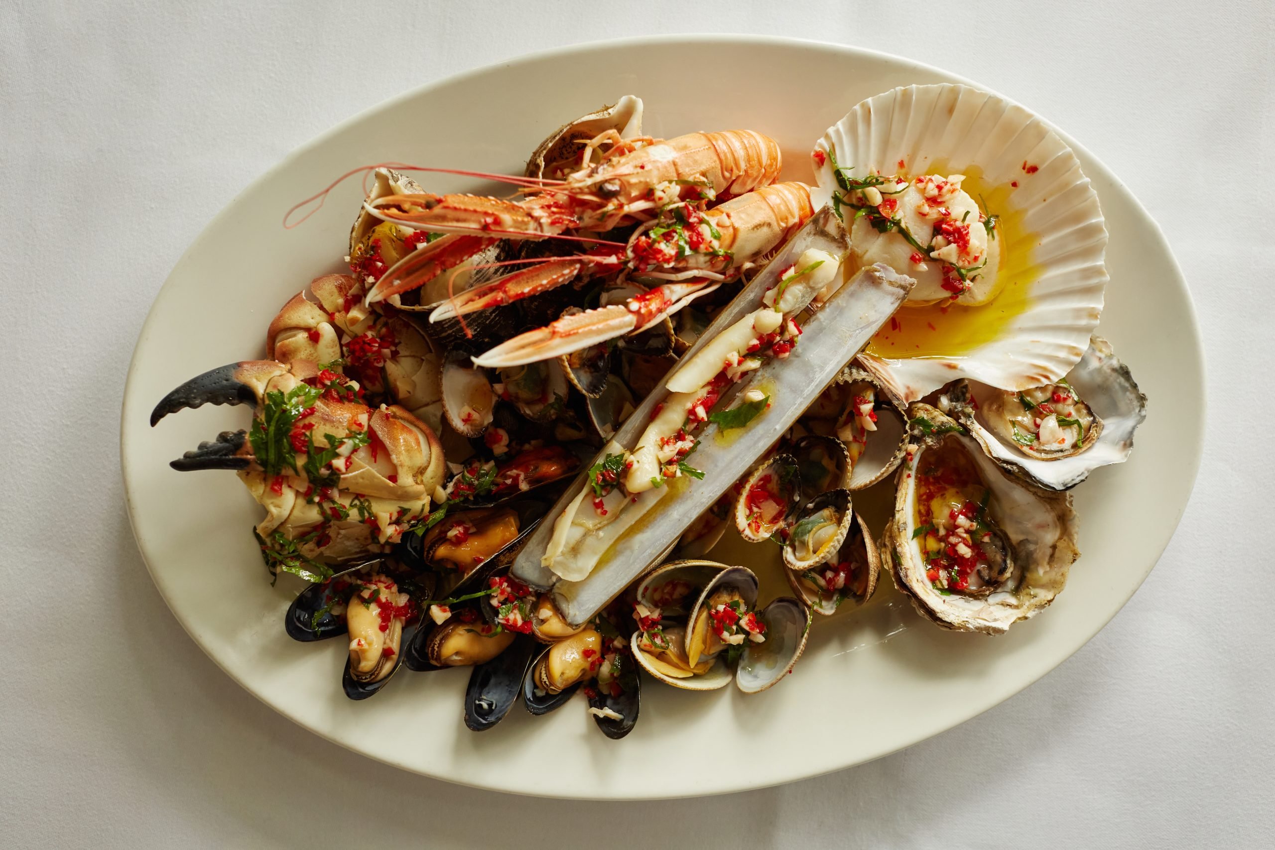 Hot Shellfish at The Seafood Restaurant, Padstow