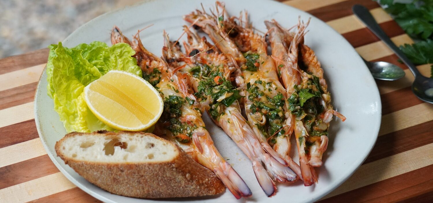 Rick's BBQ Tiger Prawns with a Pernod and olive oil dressing 1 Rick's BBQ Tiger Prawns with a Pernod and olive oil dressing 1